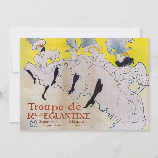 Invitation Toulouse-Lautrec - Troupe de Mlle Eglantine (Devant)