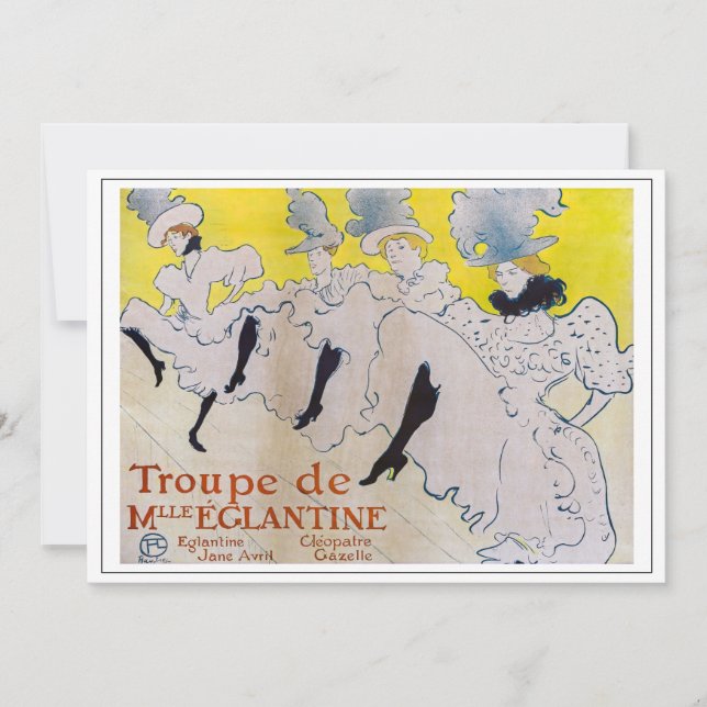 Invitation Toulouse-Lautrec - Troupe de Mlle Eglantine (Devant)