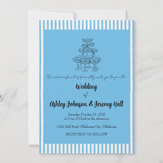 Invitation tour Champagne Bleu et Blanc