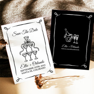 Invitation Tour de Champagne Tiré À La Main De Whimsical Enre