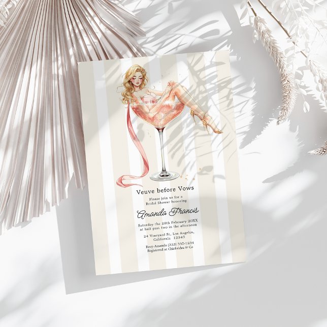 Invitation Tour de Champagne Veuve Before Vows pour Enterreme (Veuve Before Vows Champagne Tower Bridal Shower Invitation)