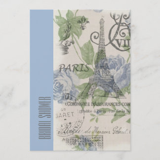 Invitation tour de muffel bleu paris douche vintage à nuptial