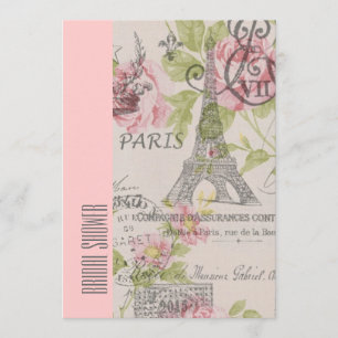 Invitation tour de muffel rose paris douche vintage nuptiale