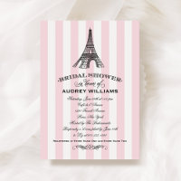 Tour Eiffel à rayures roses pour mariage et bridal
