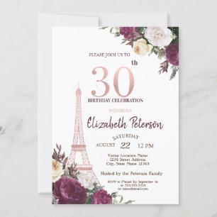 Invitation Tour Eiffel Bourgogne Fleurs 30e anniversaire
