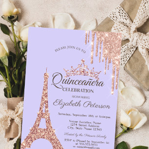 Invitation Tour Eiffel de Paris, Lavande qui dégouline de Qui