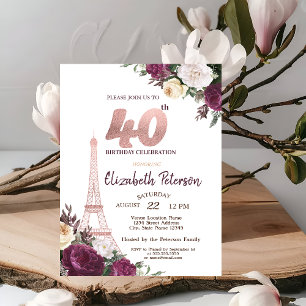 Invitation Tour Eiffel Fleurs de Bourgogne 40e Anniversaire