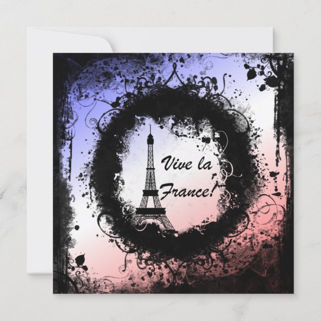 Invitation Tour Eiffel Grunge (Dos)