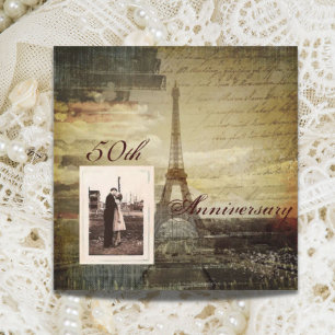 Invitation Tour Eiffel Paris 50e anniversaire de Mariage