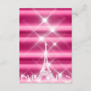 Invitation Tour Eiffel Paris Bridal Sweet 16e Diamond Rose