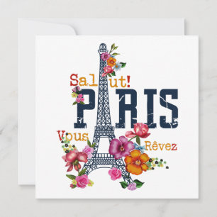 Invitation Tour Eiffel Paris Chemise Salut Flower Paris Fra