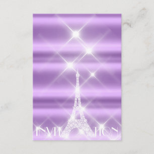 Invitation Tour Eiffel Paris Étoiles étincelantes Diamant vio