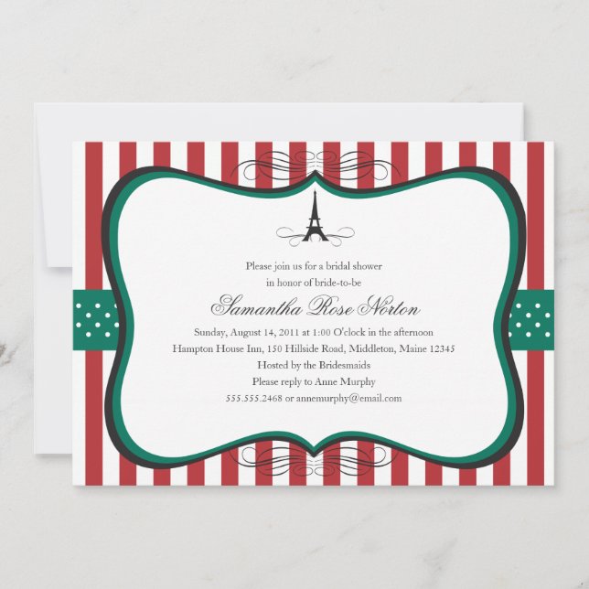 Invitation Tour Eiffel Paris Fête des mariées (Devant)