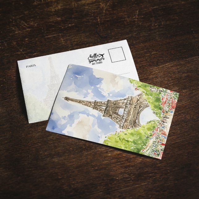 Invitation Tour Eiffel Paris France Aquarelle (Créateur téléchargé)