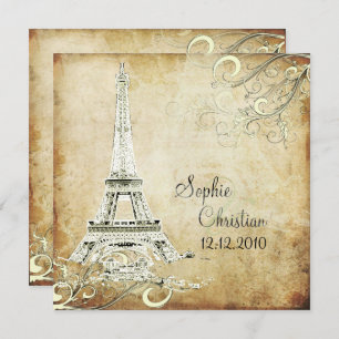 INVITATION TOUR EIFFEL VINTAGE/NAVIRES DE VANILLA