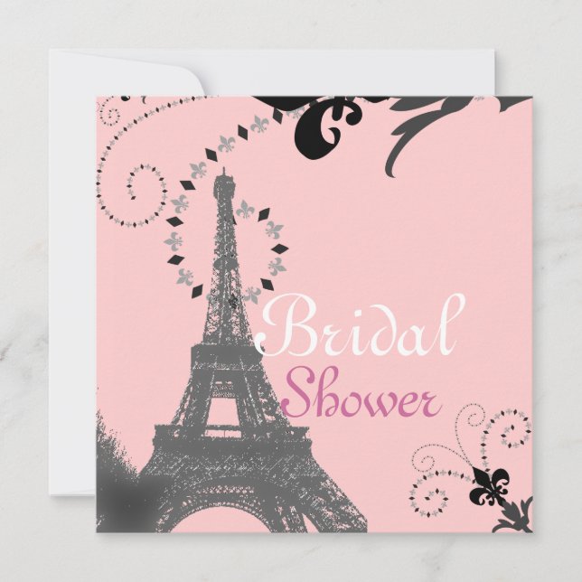 Invitation tour eiffel vintage paris douche nuptiale (Devant)
