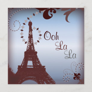 Invitation tour eiffel vintage paris douche nuptiale