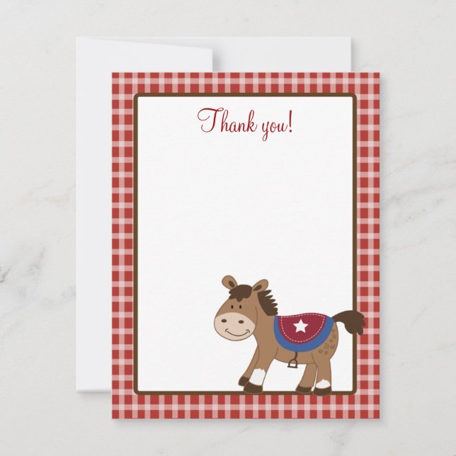 Invitation Tour 'Em Up Western Horse 4x5 Appartement Merci no (Devant)