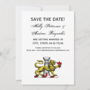 Invitation Tour Lion Emblème de la Crête Fleur de Lis C