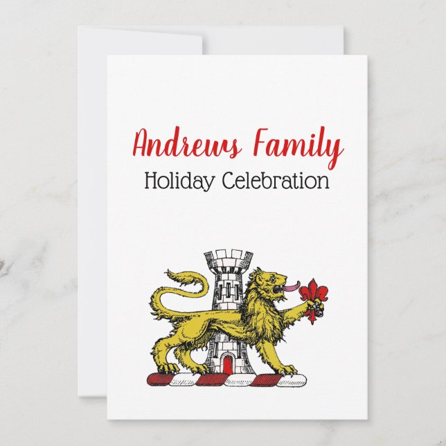 Invitation Tour Lion Fleur de Lis Crest Emblem C (Devant)