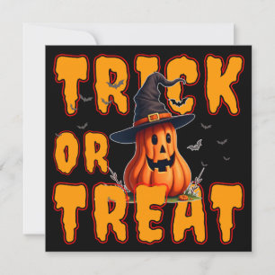Invitation tour ou friandise halloween citrouille automne aut