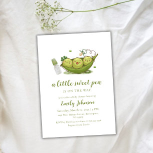 Invitation Tourbe vert Sage Pea doux dans le Baby shower de p