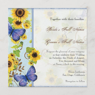 Invitation Tourbillon de Tournesol Cadre Floral Pa