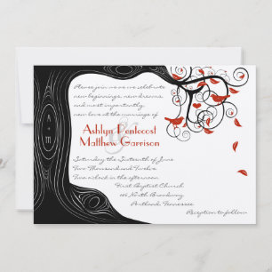 Invitation Tourbillon noir et rouge dans un arbre