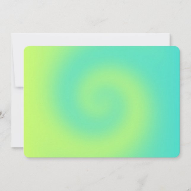 Invitation Tourbillon Ombré Turquoise Jaune Uni (Devant)