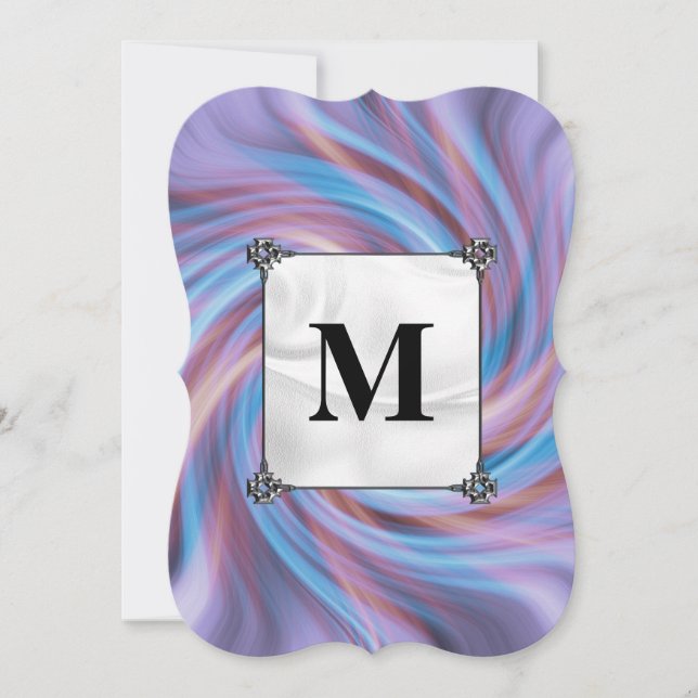 Invitation Tourbillon rose et bleu (Devant)