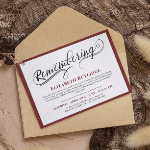 Invitation Tourbillonnant Souvenir de Marsala Red Death Anniv