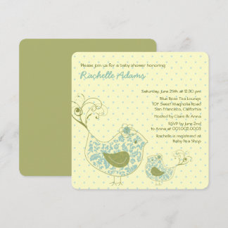 Invitation tourbillonnante bleue de baby shower