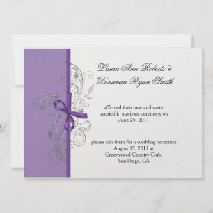 Invitation Tourbillons de Violet Violet Argent Mariage Après