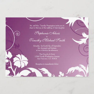 Invitation Tourbillons floraux blancs de prune