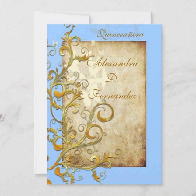 Invitation Tourbillons/papillons Vintages (Devant)