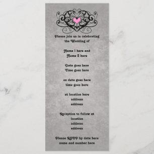 Invitation Tourbillons romantiques et mariage de coeur
