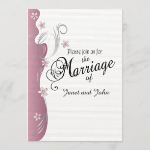 Invitation Tourmaline et argent roses floraux modernes du