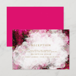 Invitation Tourmaline Rose Bold et Géode de Cristal