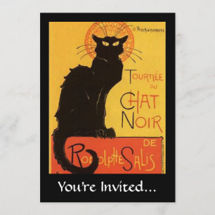 Invitation Tournée du Conversation Noir, Steinlen Black Cat V