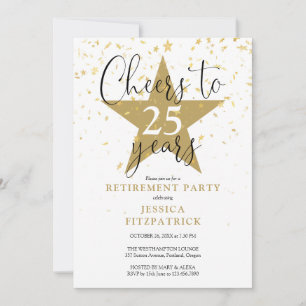 Invitation Tournée pour la fête de retraite Étoile d'Or