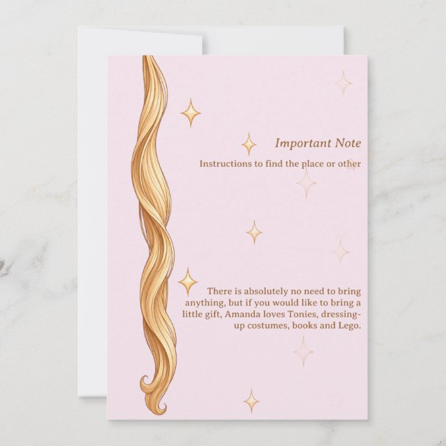 Invitation Tourner 4 - Princesse pour toujours (Dos)