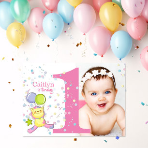 Invitation Tourner un Anniversaire Photo Rose