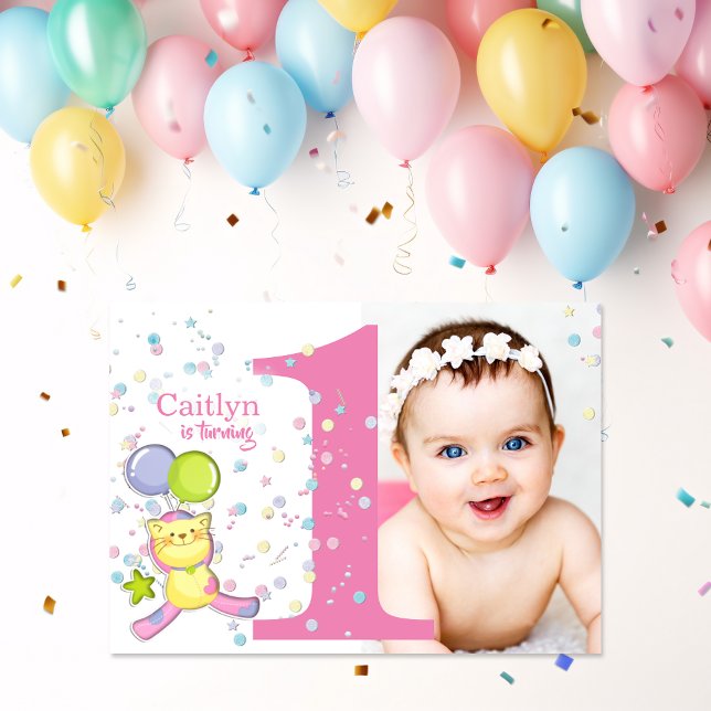 Invitation Tourner une photo rose anniversaire (Créateur téléchargé)