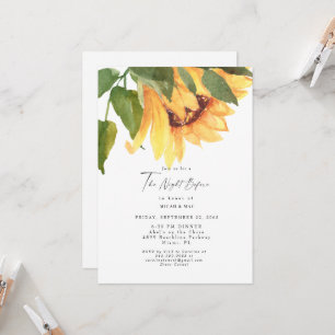 Invitation Tournesol Aquarelle La Nuit Avant Le Mariage