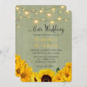 Invitation Tournesol Automne Sage Wood Lights Notre Mariage
