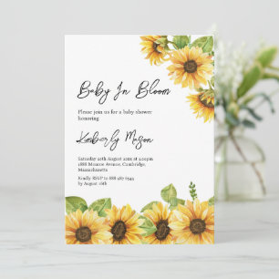 Invitation Tournesol Bébé en fleurs Baby Shower