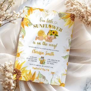 Invitation Tournesol Daisy Sur Le Chemin Baby shower D'Été