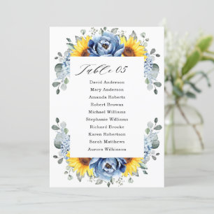 Invitation Tournesol Dusty Blue Slate Peony Graphique de sièg