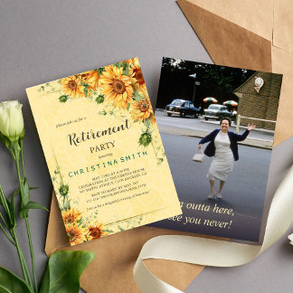 Invitation Tournesol Elegant Watercolor Retraite Party