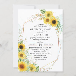 Invitation Tournesol Elégante Verdure romantique - F030 Invi